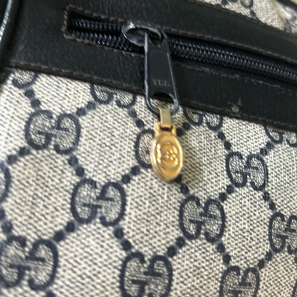 VINTAGE GUCCI CROSSBODY BAG Navy Blue monogram bag - Picture 3 of 7